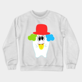 happy clown ghost with hat Crewneck Sweatshirt